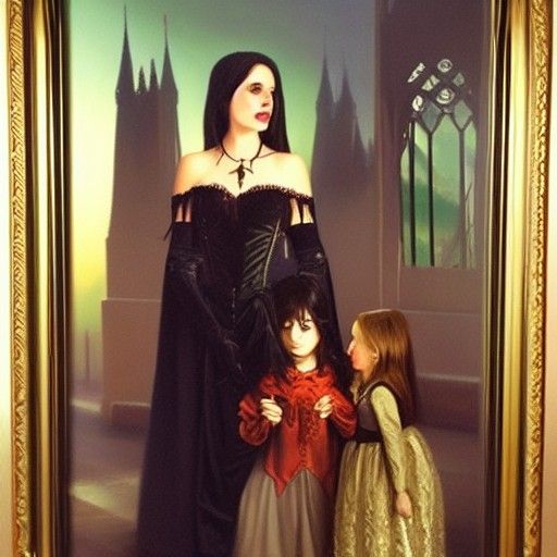 Gothic Princess Studies with Her Illustrious Instructor in a...