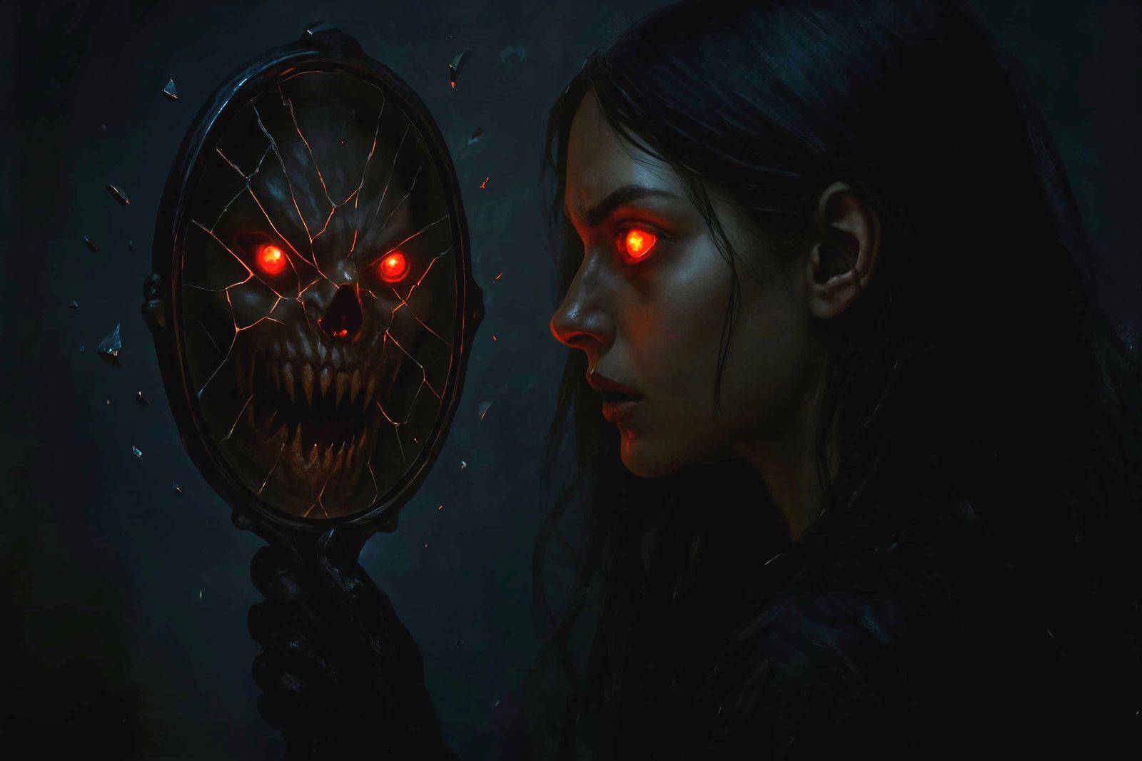 Dark Fantasy: Woman and the Monster Mirror