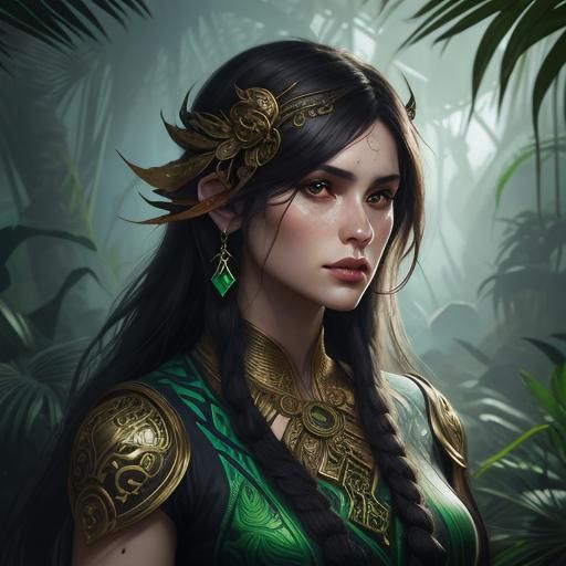 Art Nouveau-Inspired Jungle Girls in Ancient Temple Setting