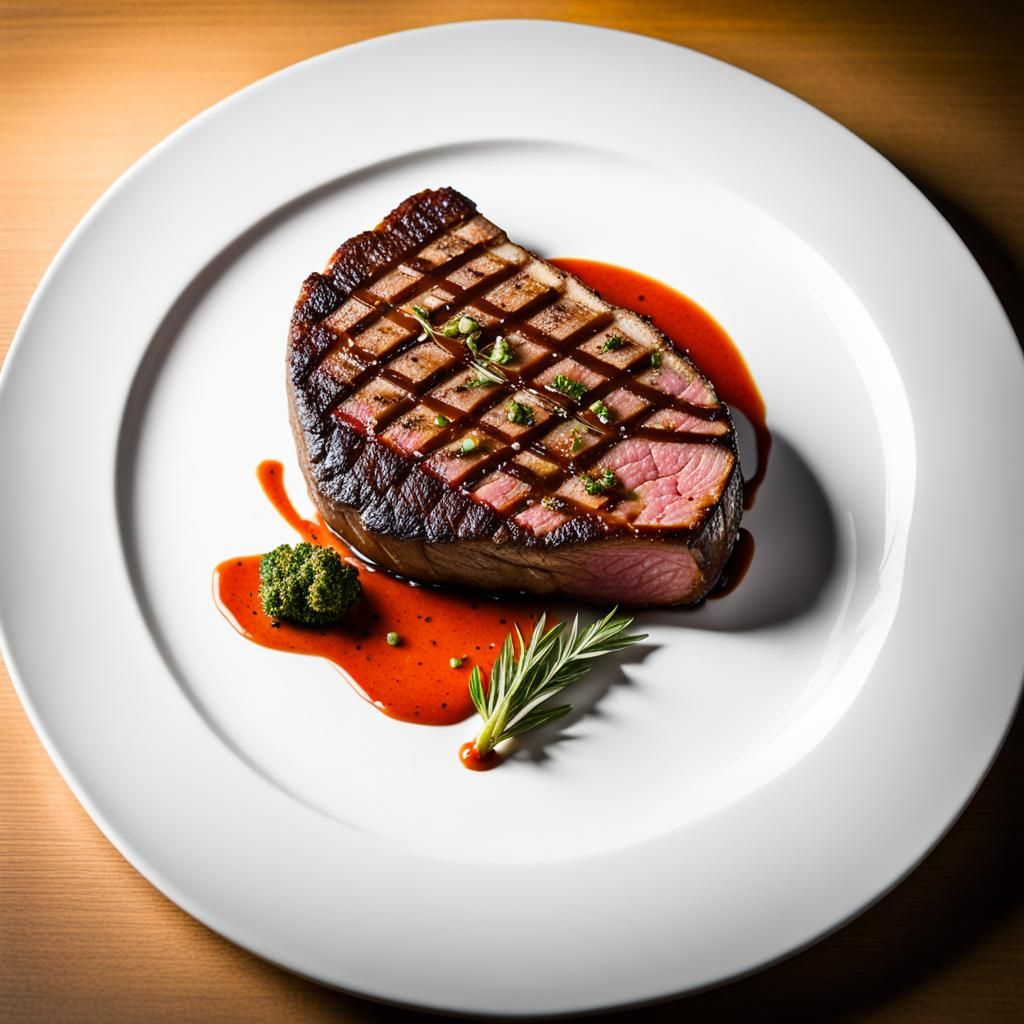 Sizzling Tbone Steak in Ambient Light