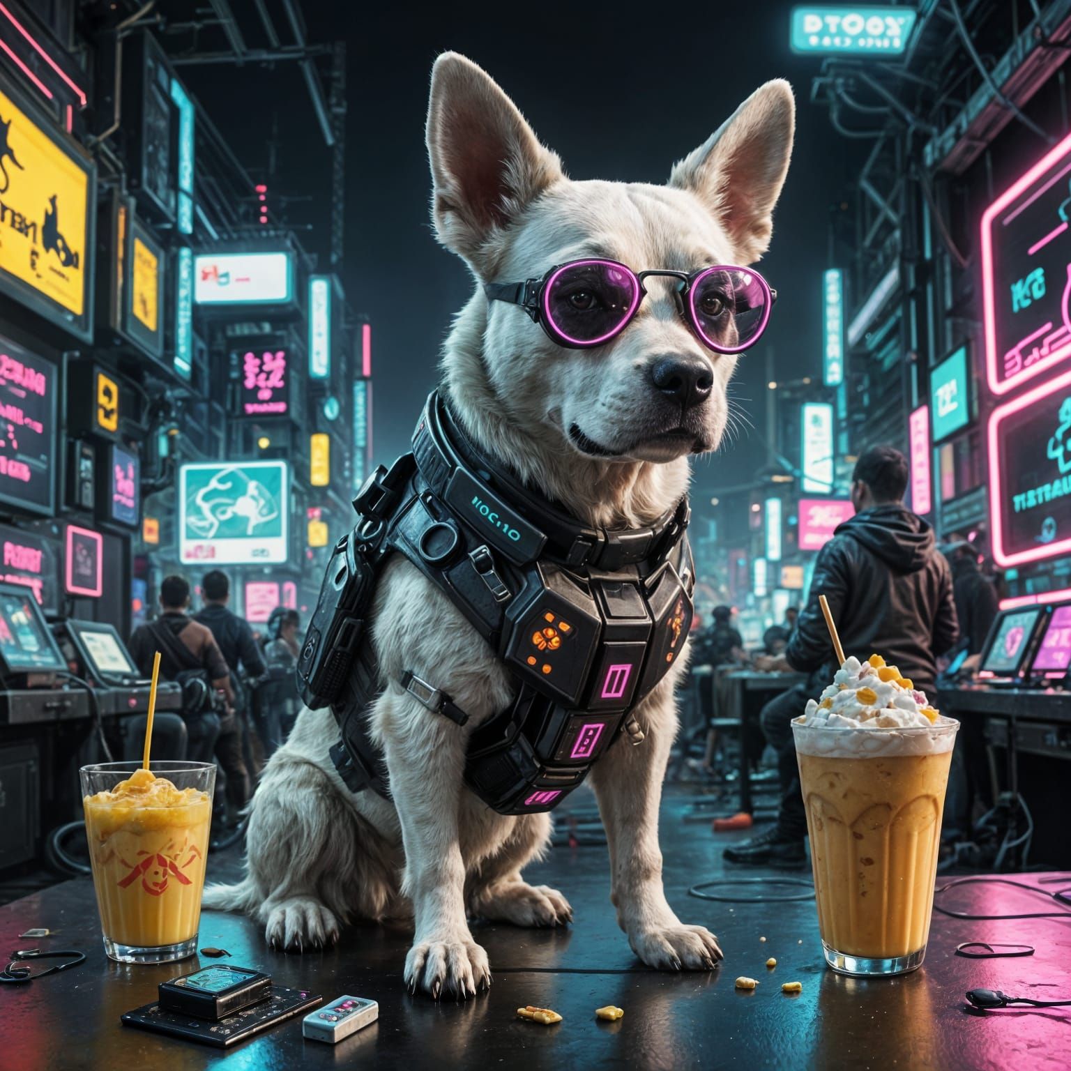 cyberpunk dog parfait