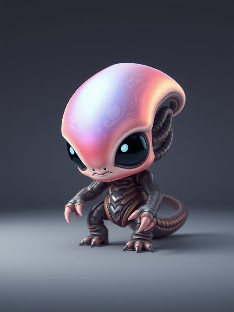Cute Xenomorph with Shimmering Eyes