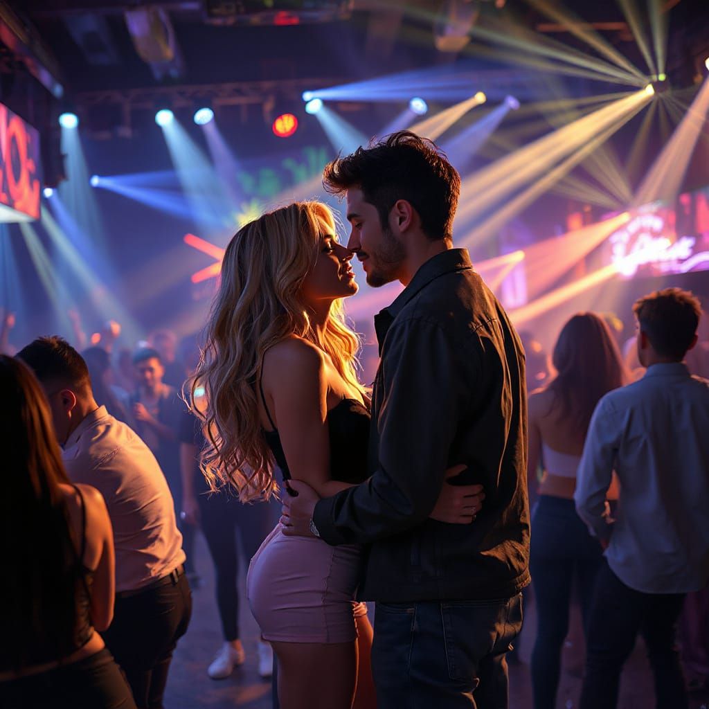 Nightclub Couple in Digital Painting Style