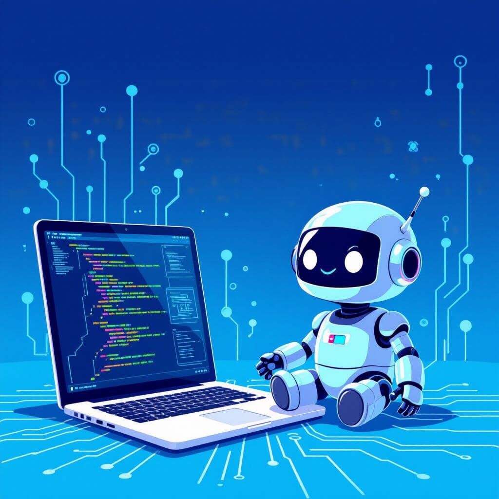 AI Article Writing Service Cover Art with Robot
