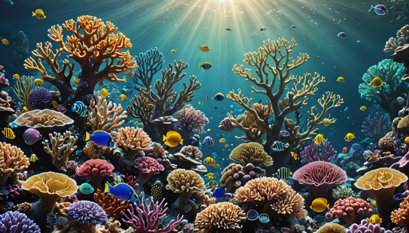 Beneath the Waves: Hyperrealistic Coral Reef Dreamscape