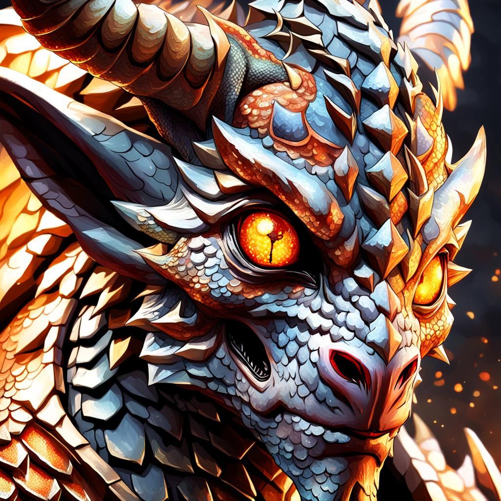 Regal Half Dragon Elf with Intricate Scales and Horns