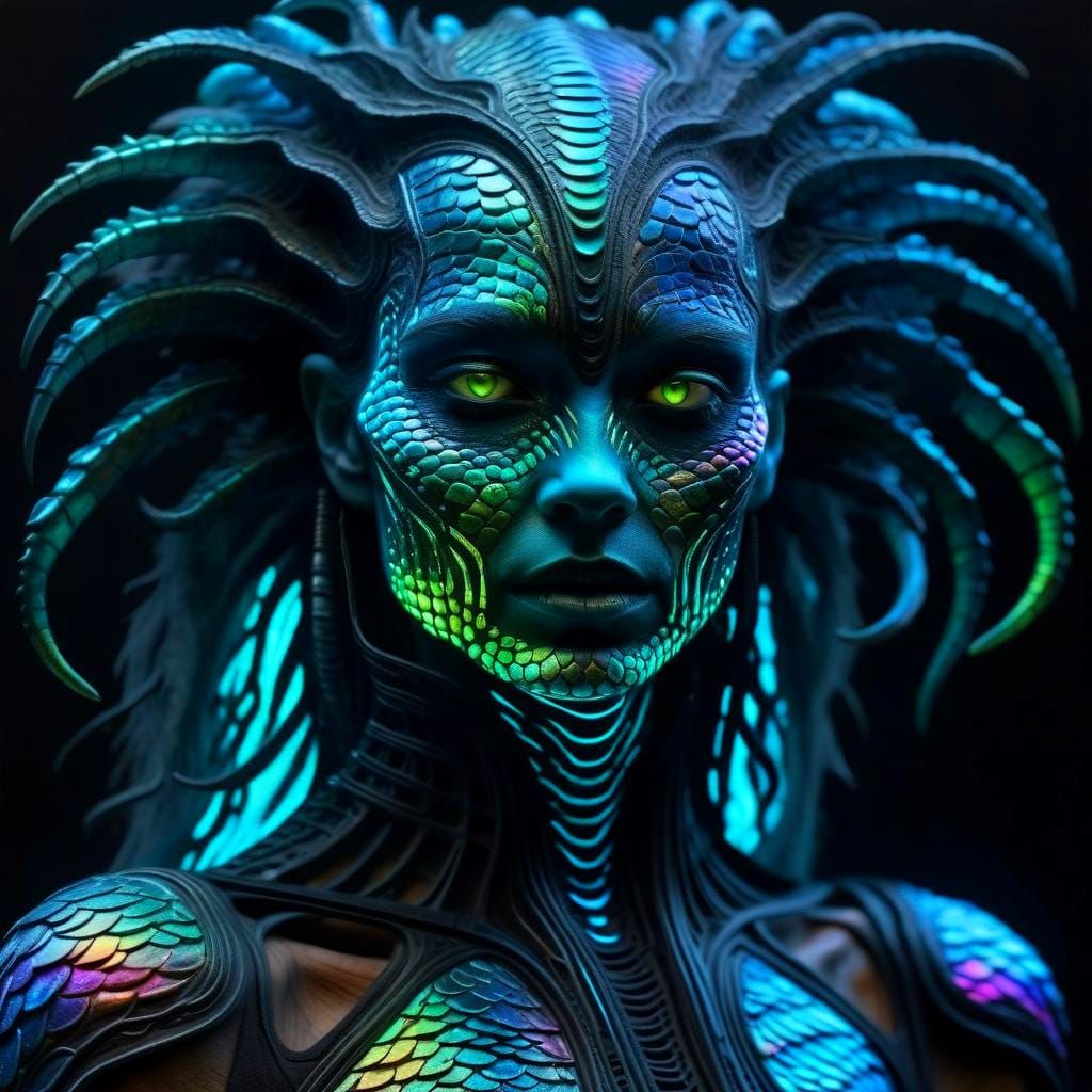 Glowing Cyberpunk Horror in Neon Colors