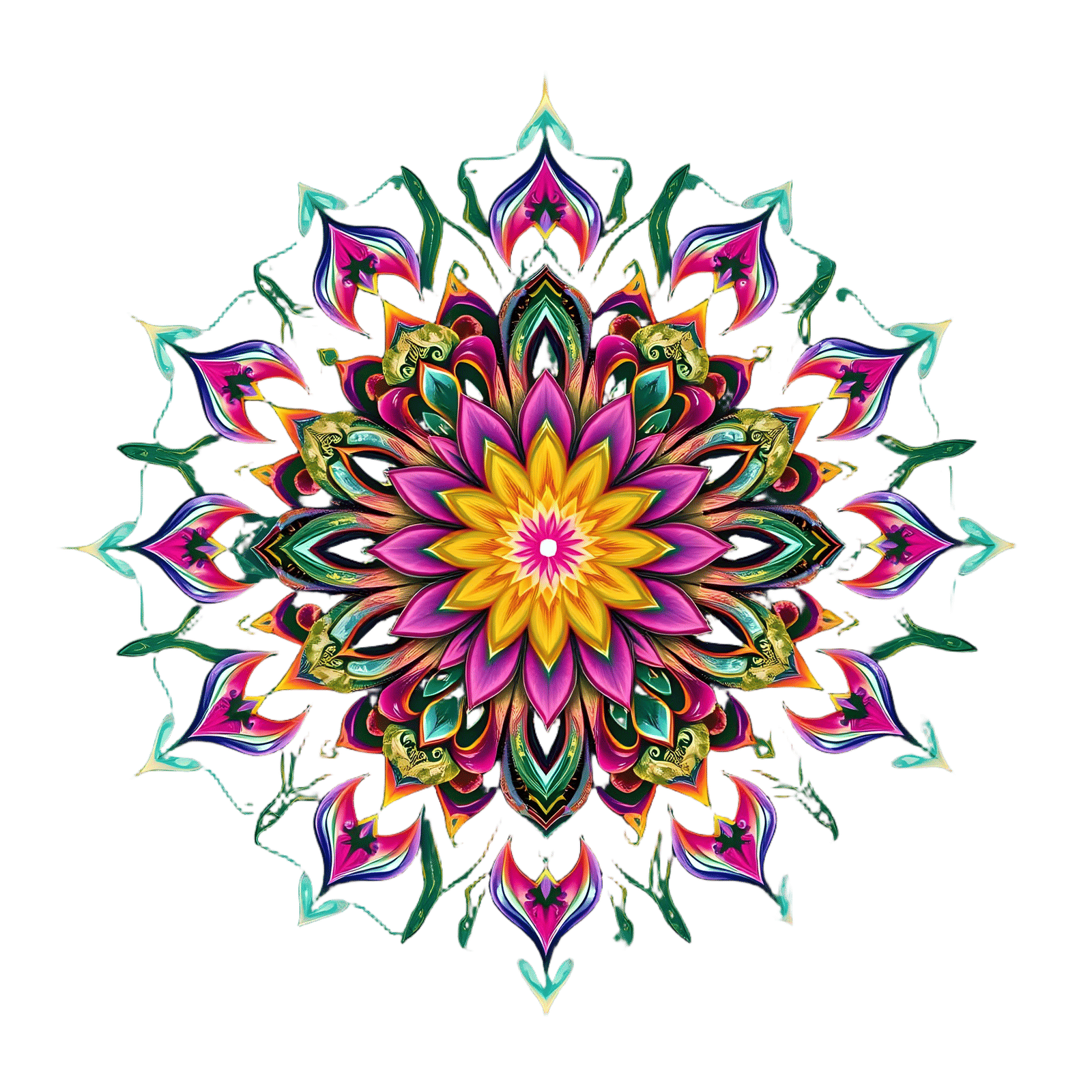 Elegant Floral Mandala with Radiant Glow