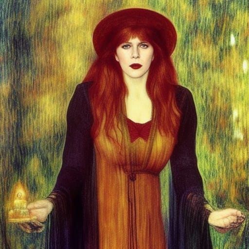 Victorian Sorceress Stevie Nicks Enchants in Art Nouveau Spl...