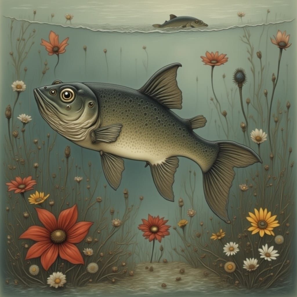 Cyberpunk-Style Catfish in a Dark, Gritty Environment