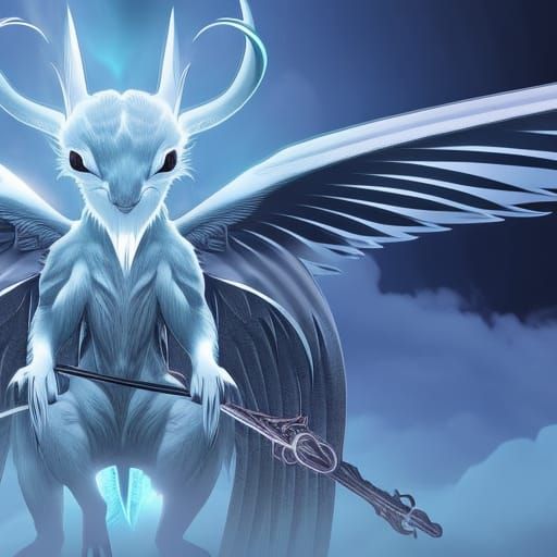 Cosmic, Eldritch Death Angel Squirrel in Ethereal, Dark Fant...