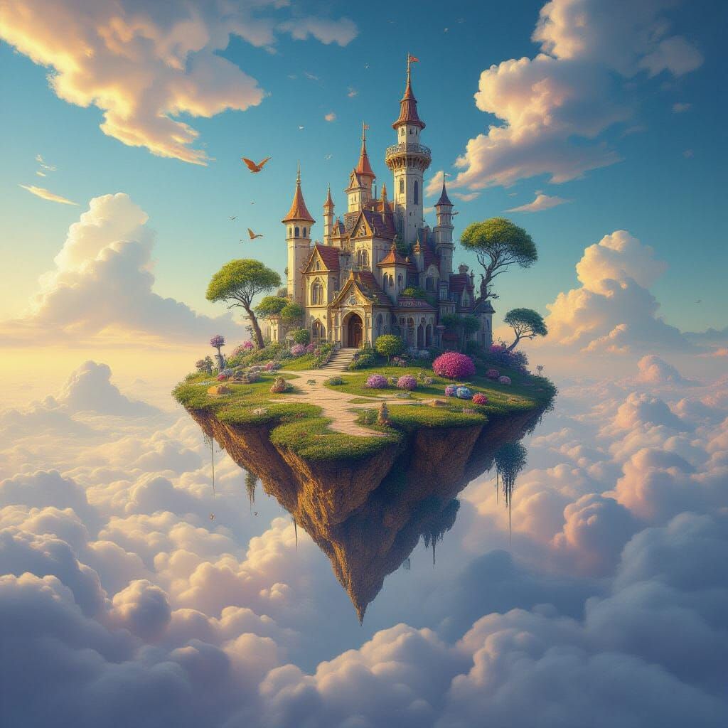 Floating Island Dreamscape in Surrealist Style