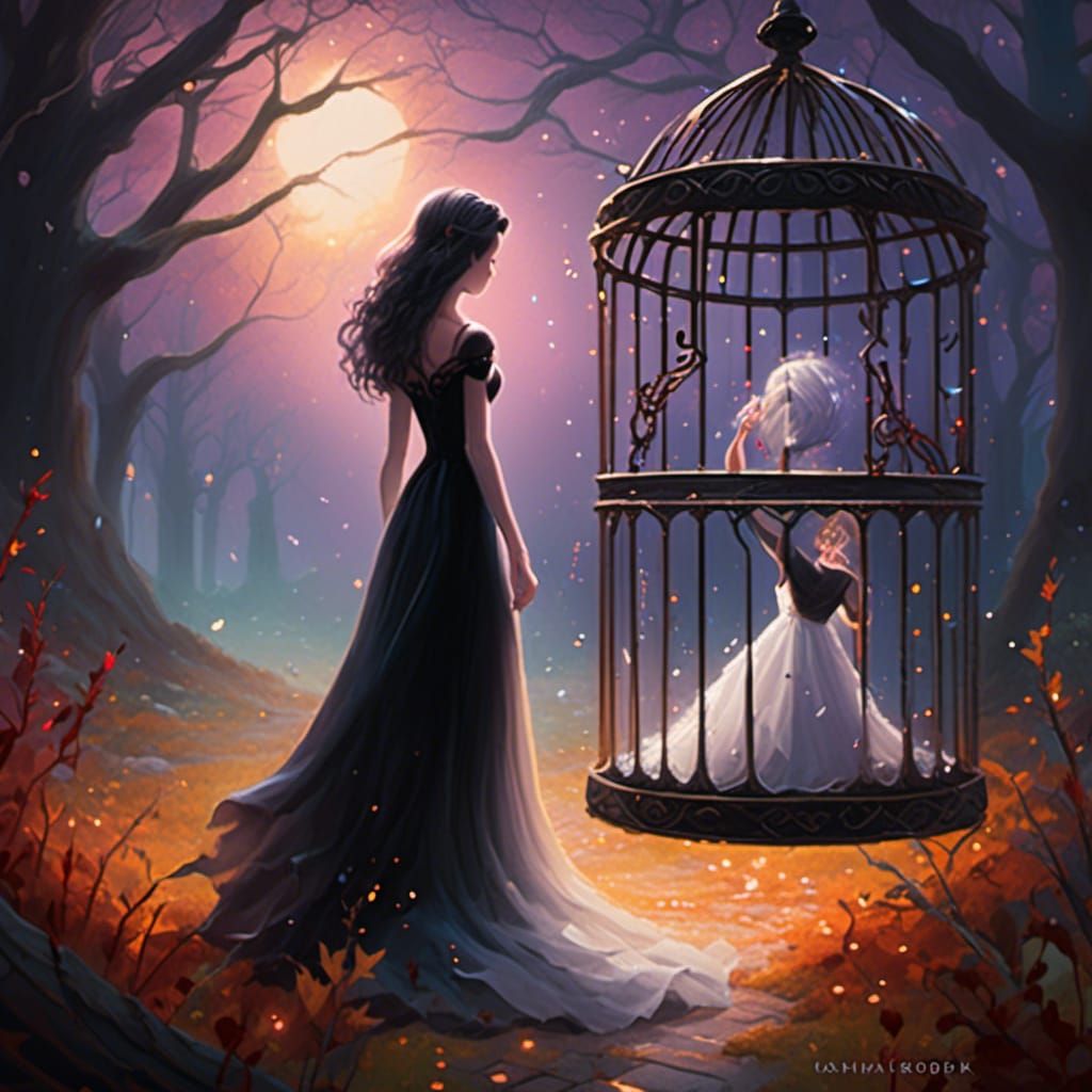 Dark Fantasy Princess Encloses a Witch in a Hauntingly Detai...