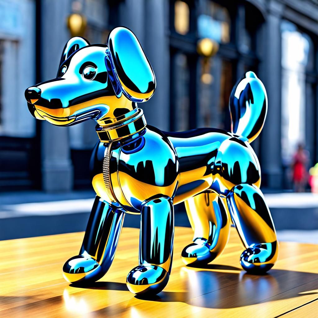 Balloon Dog Sculpture in Hyperrealism Style