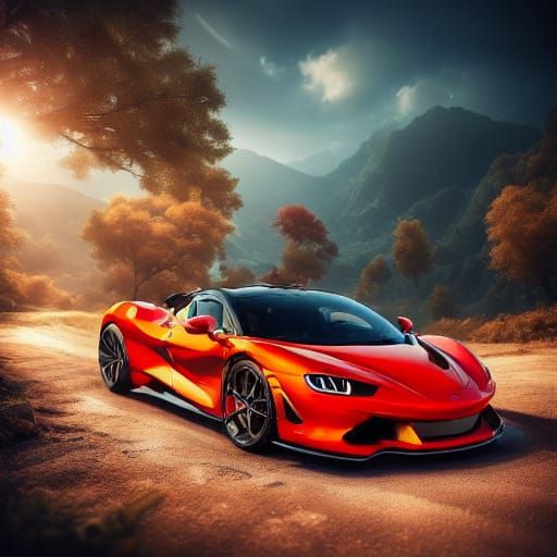 Anime Cars Drenched in Rainy Night Money