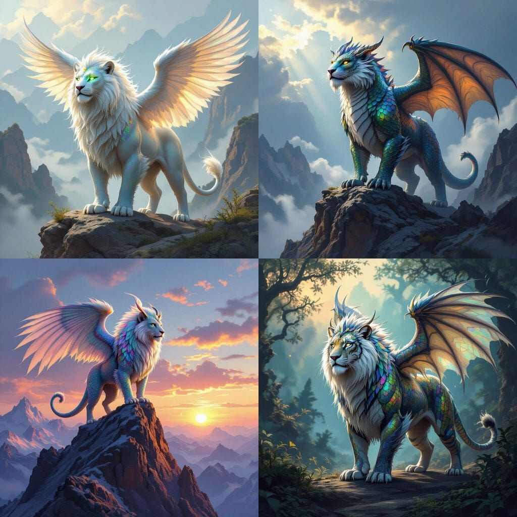 Majestic Liger With Dragon Features