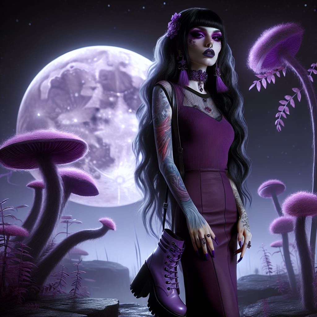 Ethereal Vampire Queen Under Moonlight
