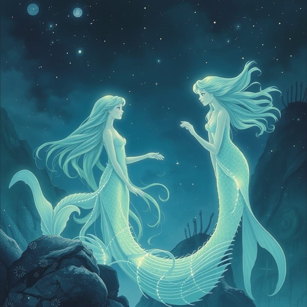 Mermaids Singing in Harmony in a Dreamy Atmosphere