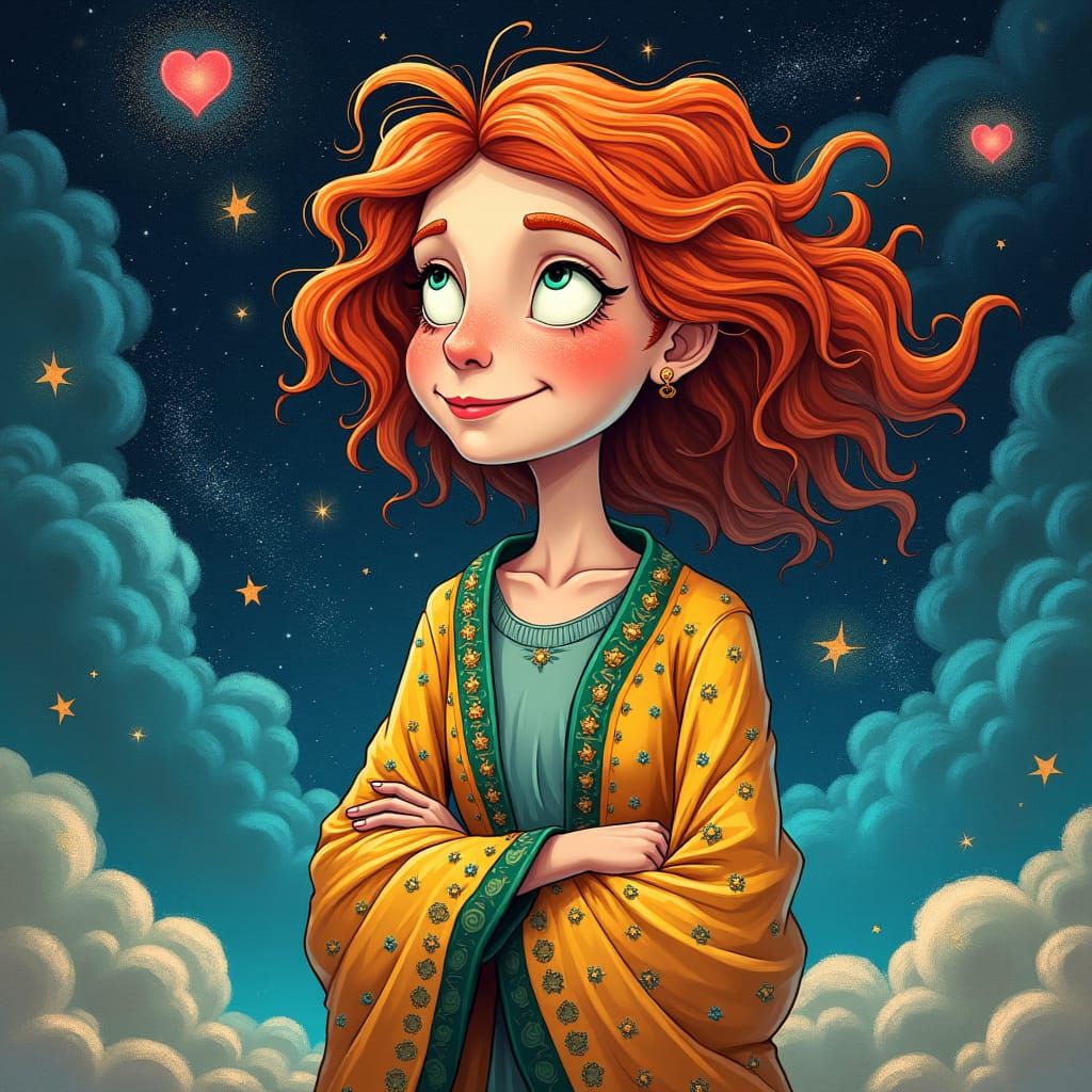 Ethereal Lady Teacher in Shimmering Astral Realm