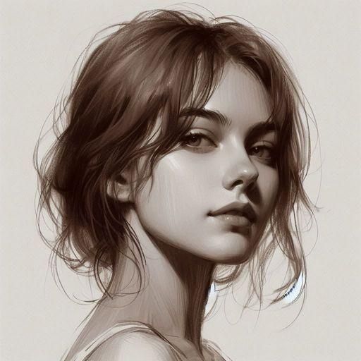 A Monochromatic Charcoal Drawing of Realistic Proportions