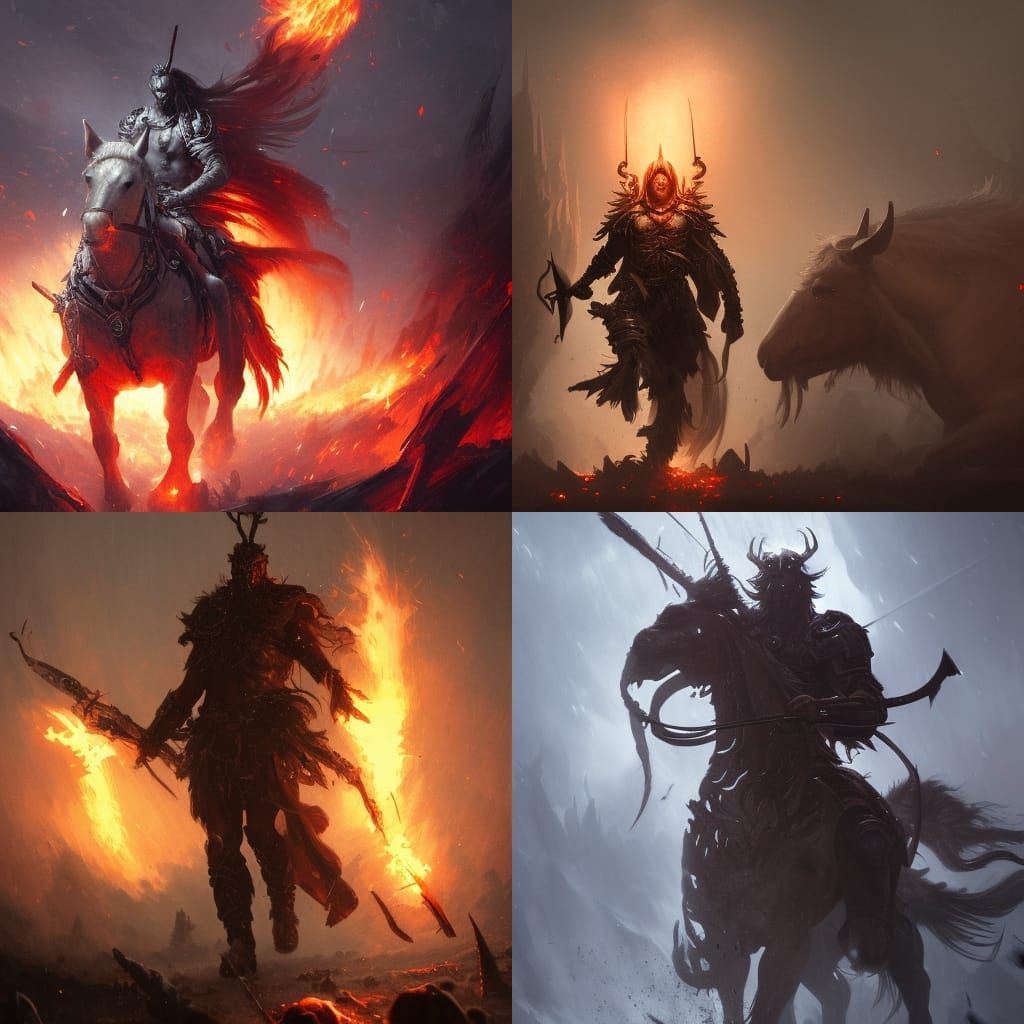 Dark Fantasy Warrior in Snowy Apocalypse