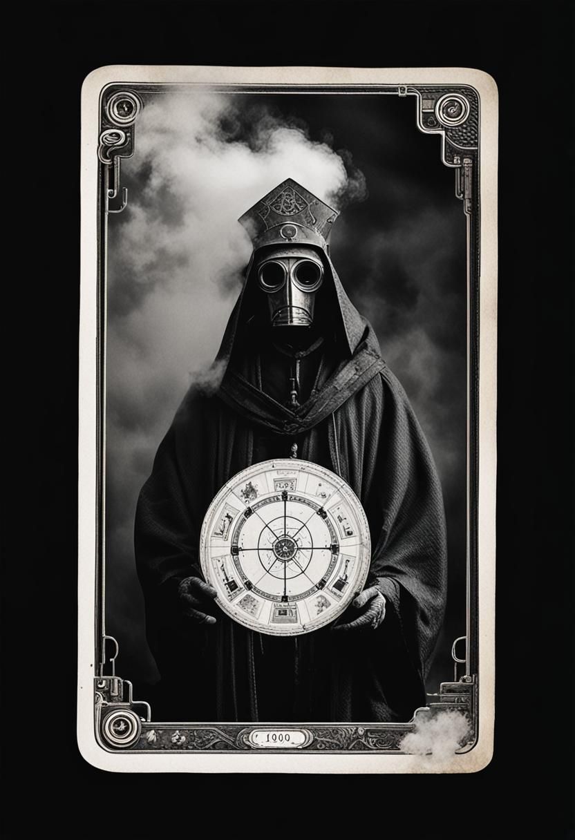 Vintage Tarot Card Vision of Ancient Tech and Space Travel i...