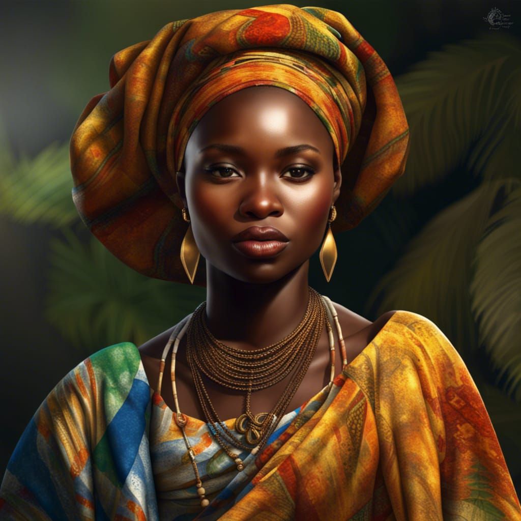 Sierra Leone Woman in Realistic Portrait