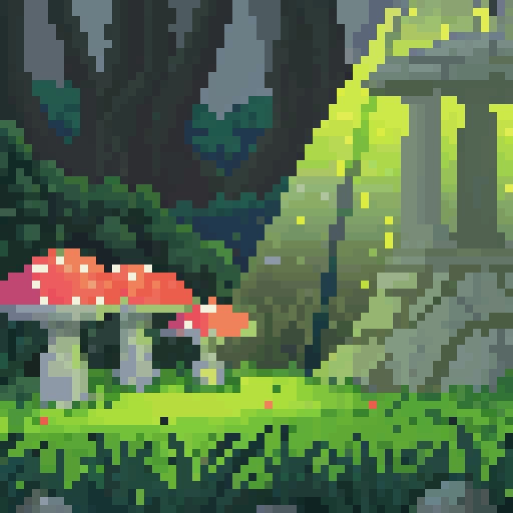 Vibrant 8-Bit Fantasy Worlds in Pixel Art