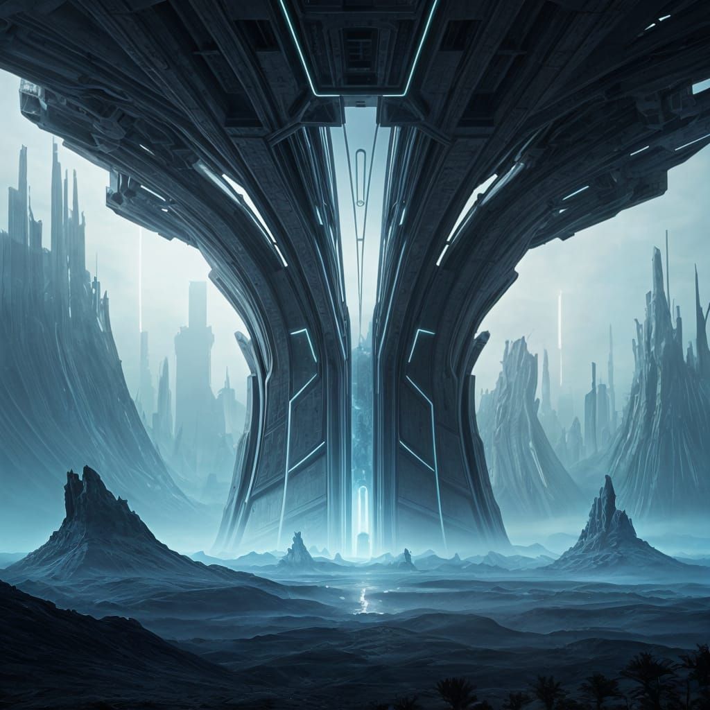 Surreal Futuristic Structures Rise from a Bizarre Environmen...