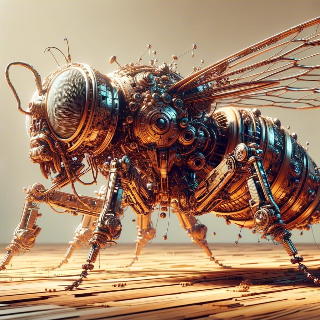 Futuristic Robotic Insect Time Traveler, Hyperrealistic Anim...