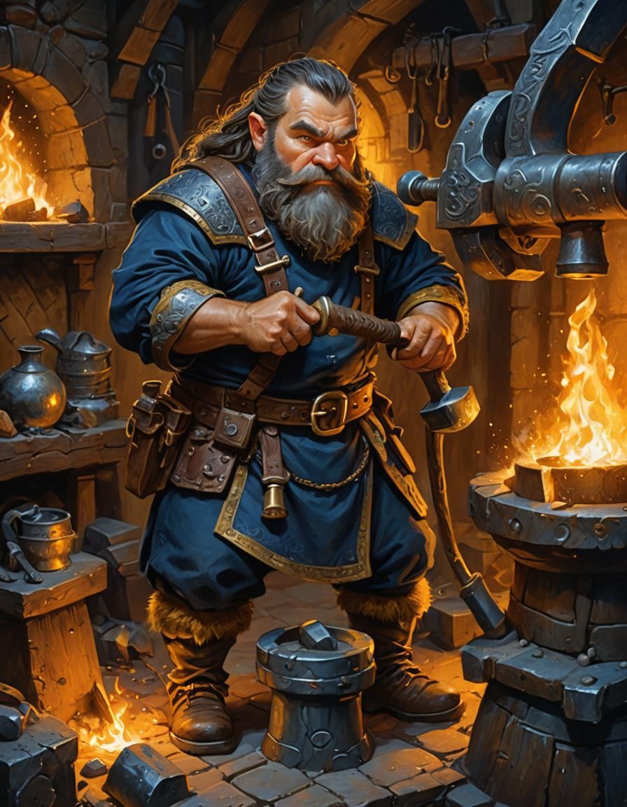 Dwarf in Warm Forge Light