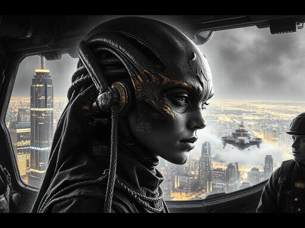 Ethereal Starship Crew Masterpiece in Double Exposure Art