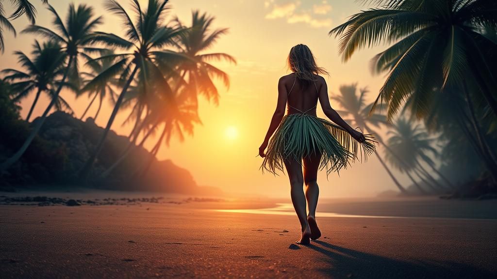 Exotic Tropical Paradise in Golden Hour