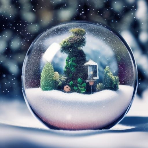Miniature Winter World in Crystal Ball