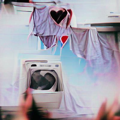 Dirty Laundry in a Heart Shaped Washing Machine
