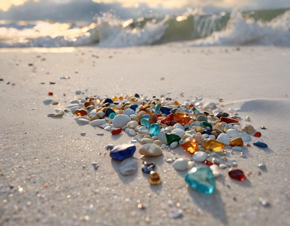 Ethereal Gemstones on Turquoise Beach