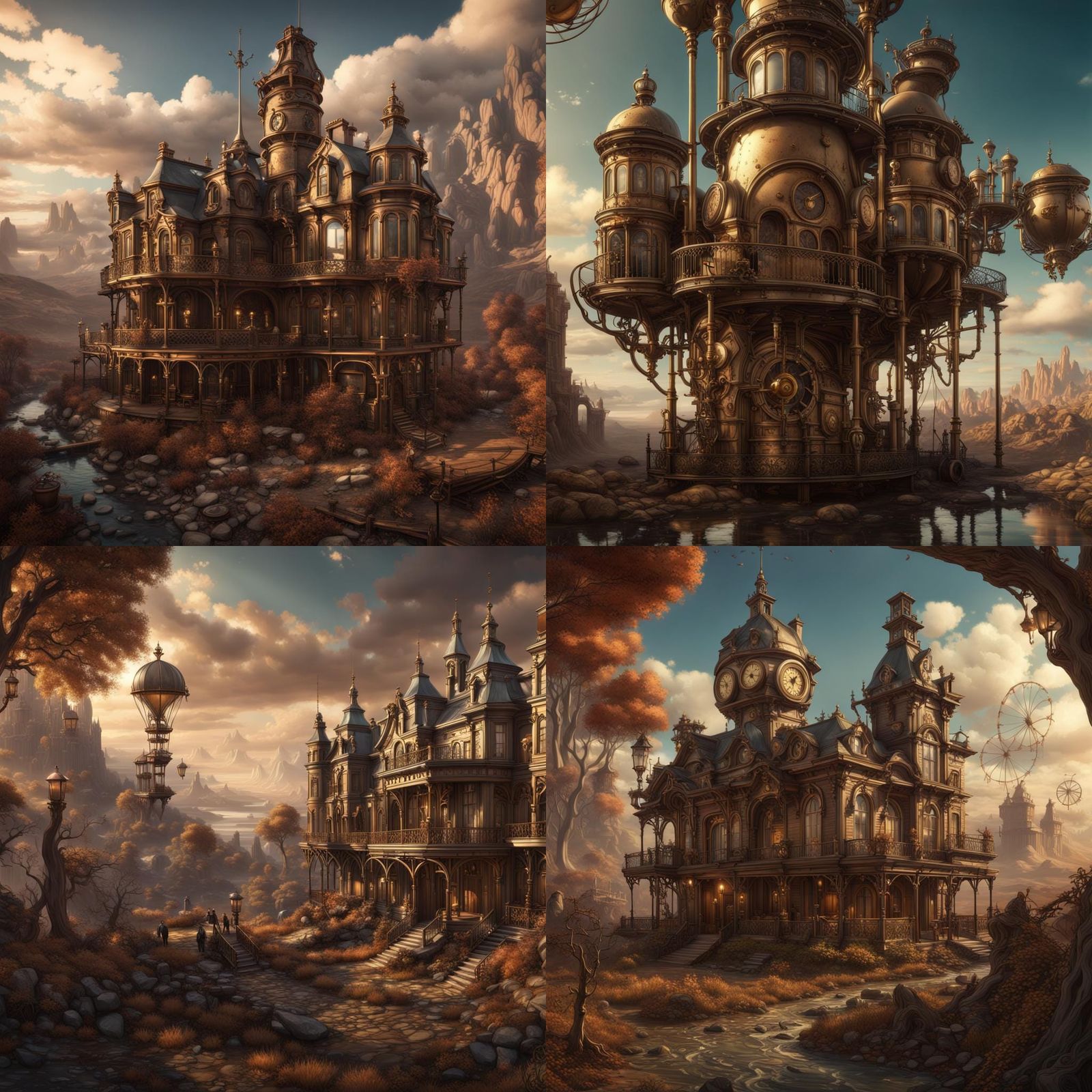 Surreal Victorian Steampunk Landscape