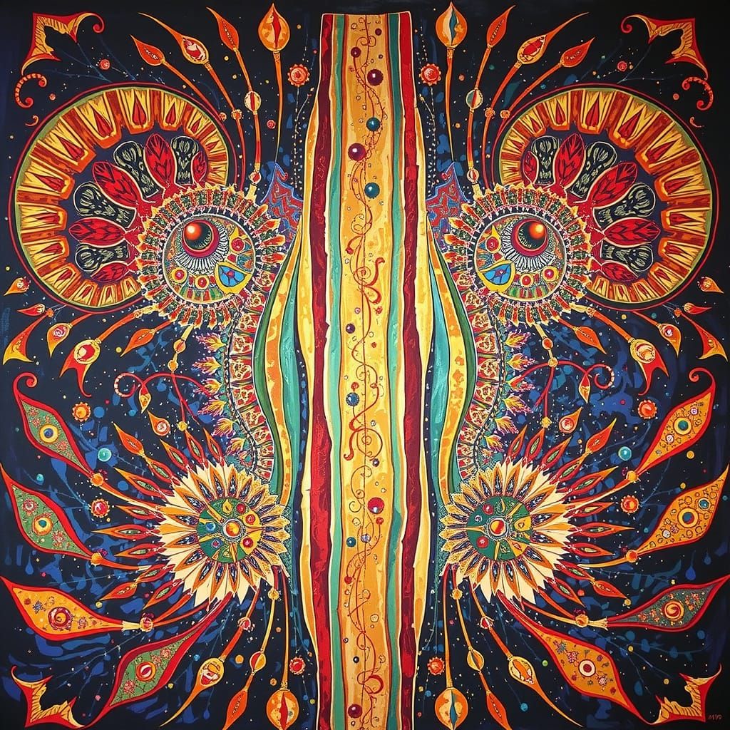 Fractured Surrealist Masterpiece in Deep, Dark Colors