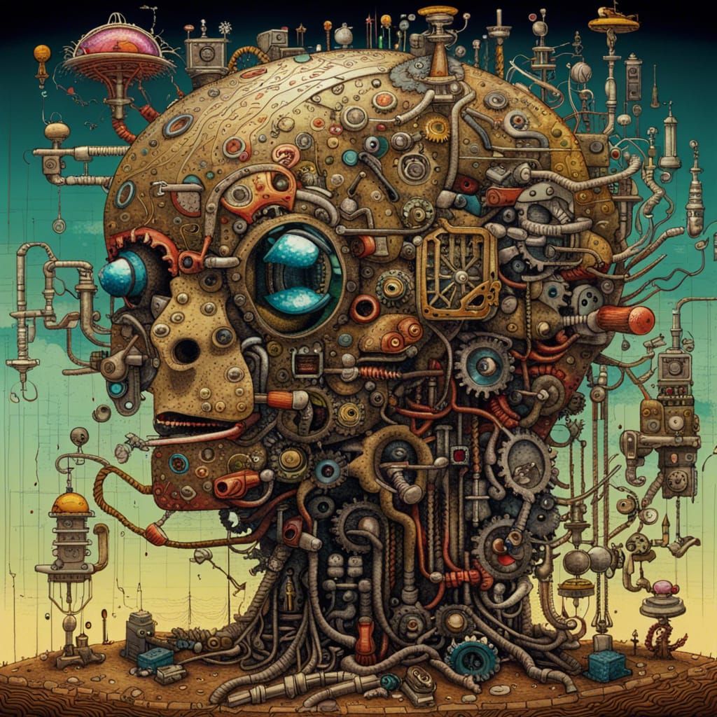 Surrealistic Vision of Mechanical Omen