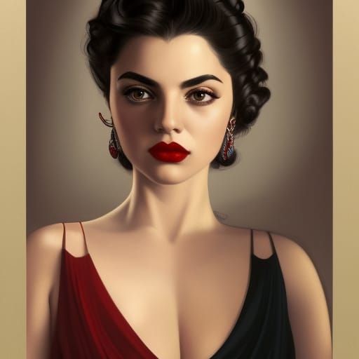 Glamorous 1920s Portrait in Art Nouveau Style