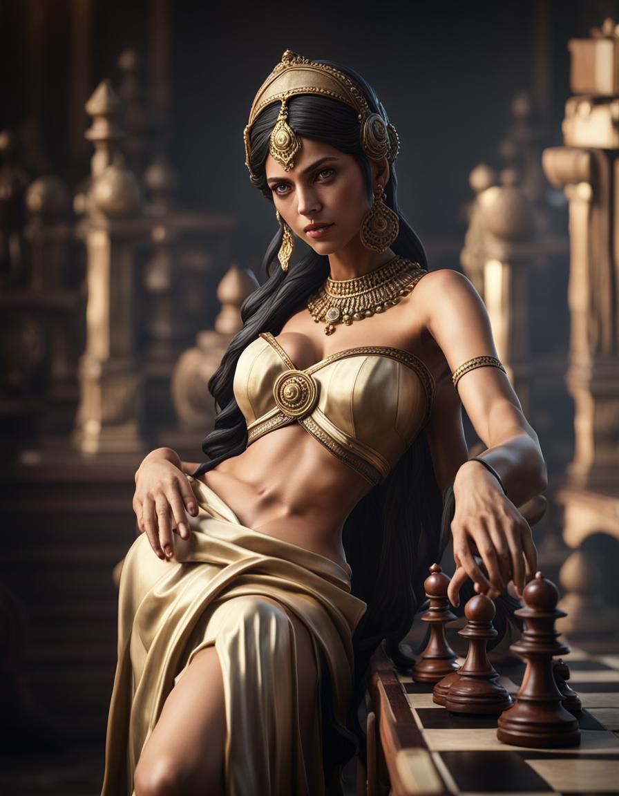 Sarmatian Goddess of Love Conquers Chess in Hyperrealistic 8...