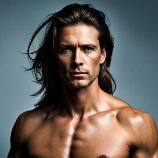 Muscular Warrior in Leather Armor