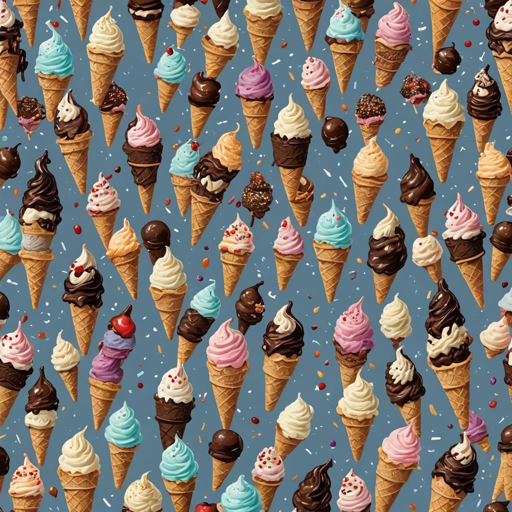 Tri-layer Ice Cream Cone Delight