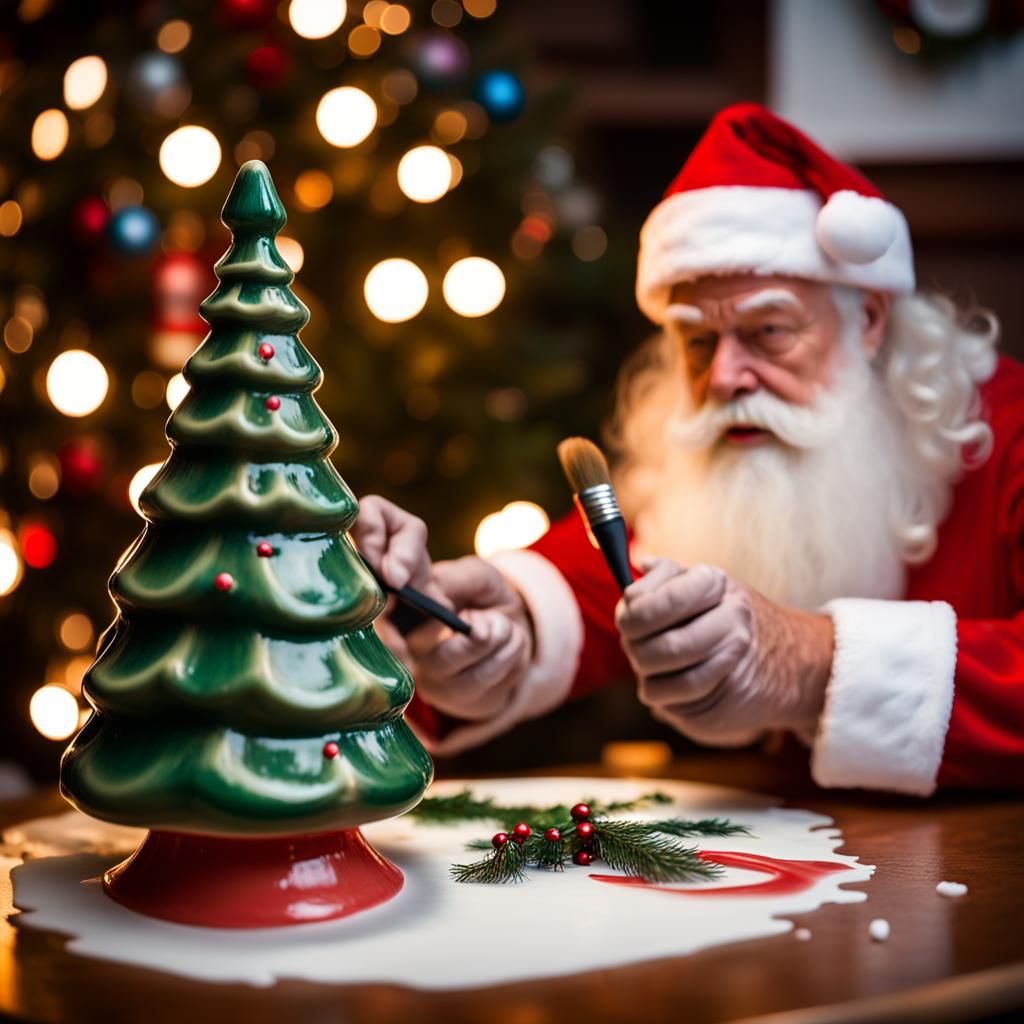 Santa Creates a Seasonal Masterpiece in Warm Winter Light