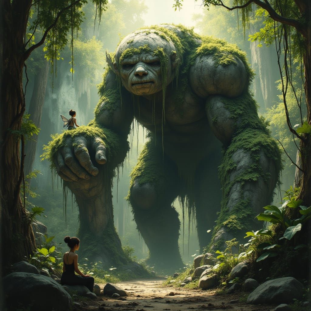 Ancient Stone Golem Awakens in Jungle Temple