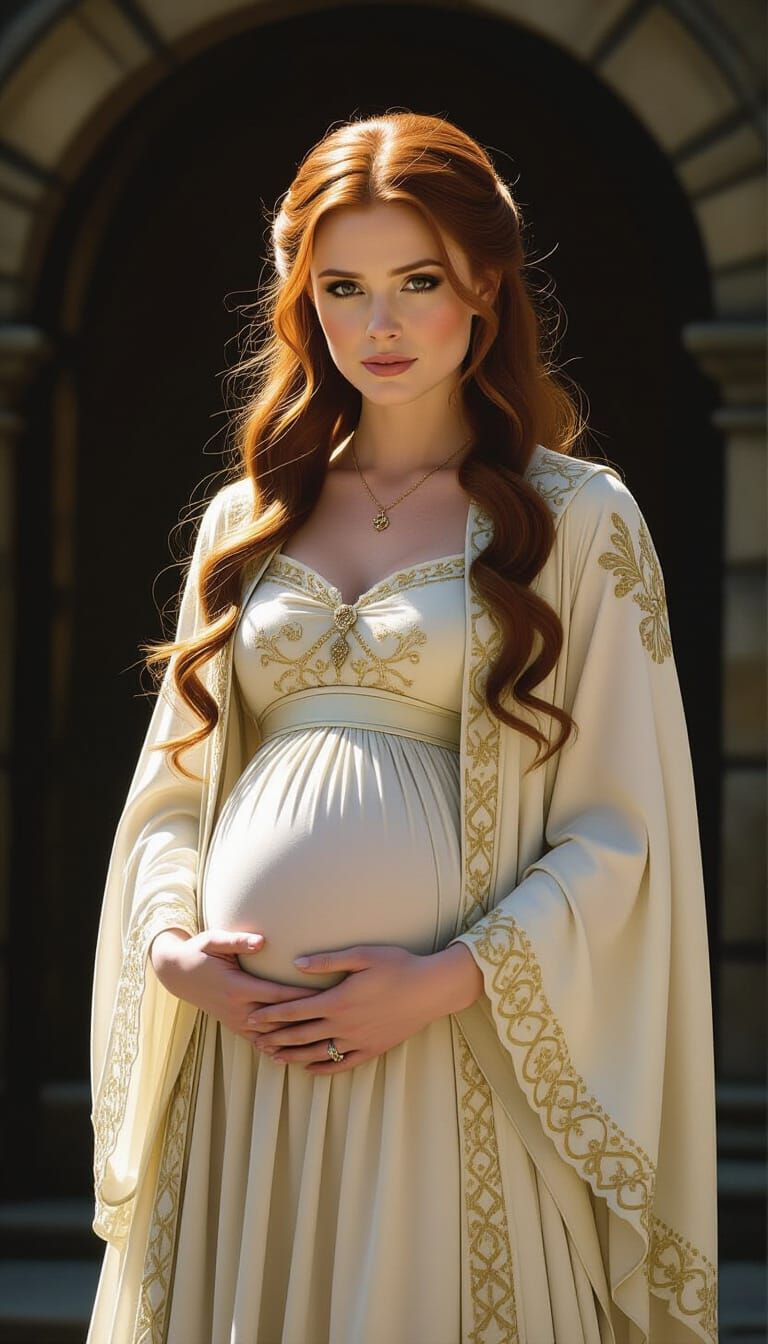 Ginny Weasley's Expectant Portrait, Cinematic Style