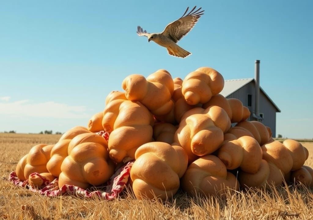 Falcon in Spring Flight Over Pillsbury Crescent Rolls