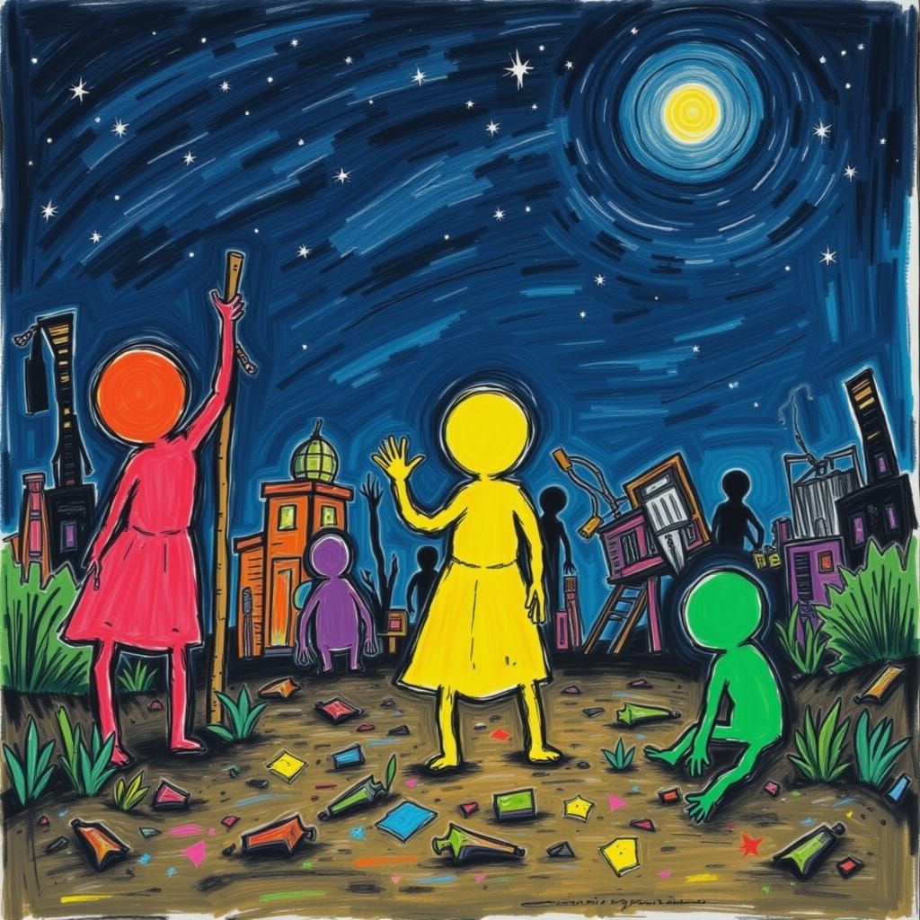 Dancing Aliens and Cryo Creatures in Abstract Art