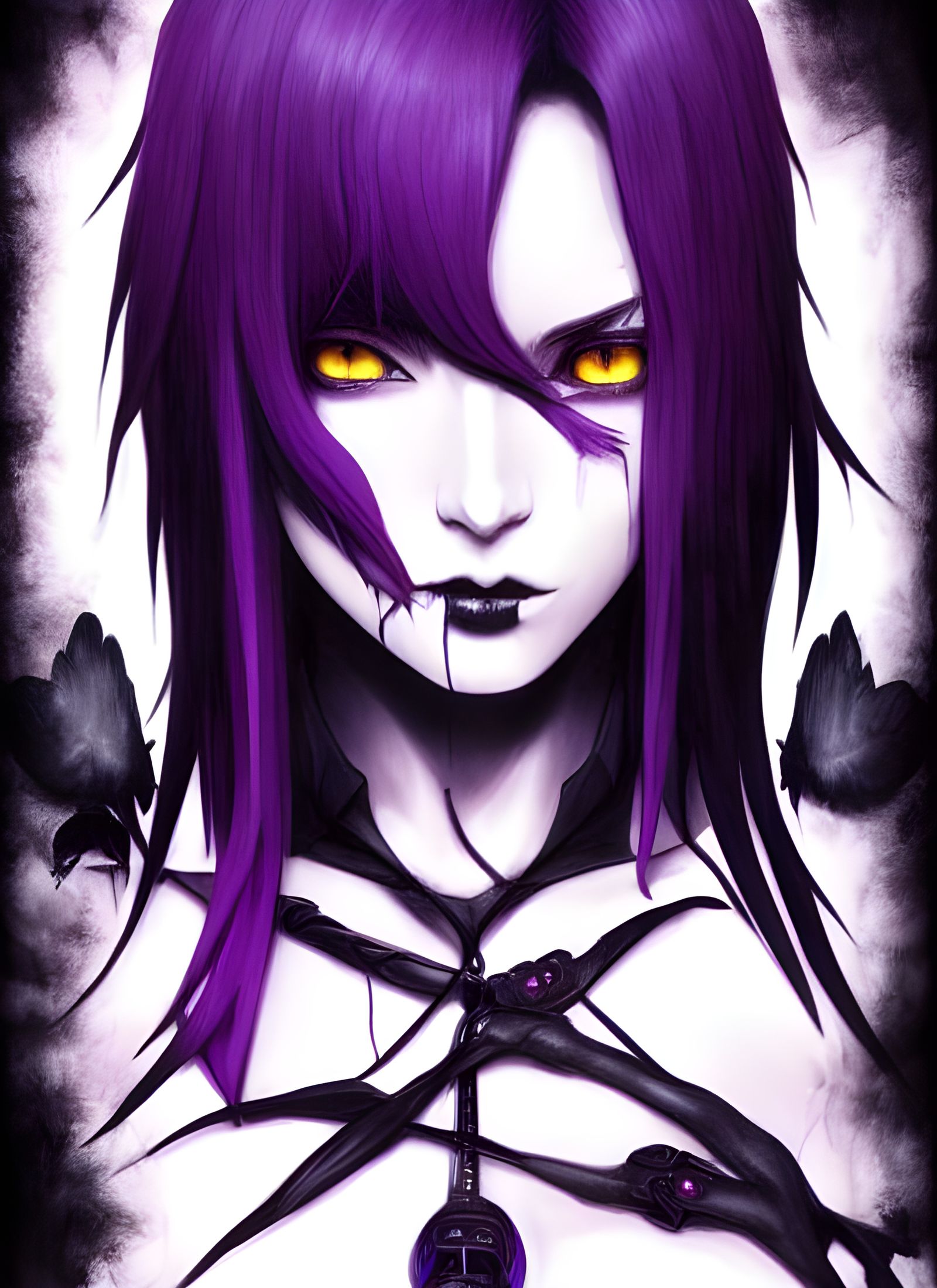 Gothic Punk Beauty in a Haunting Dark Lair