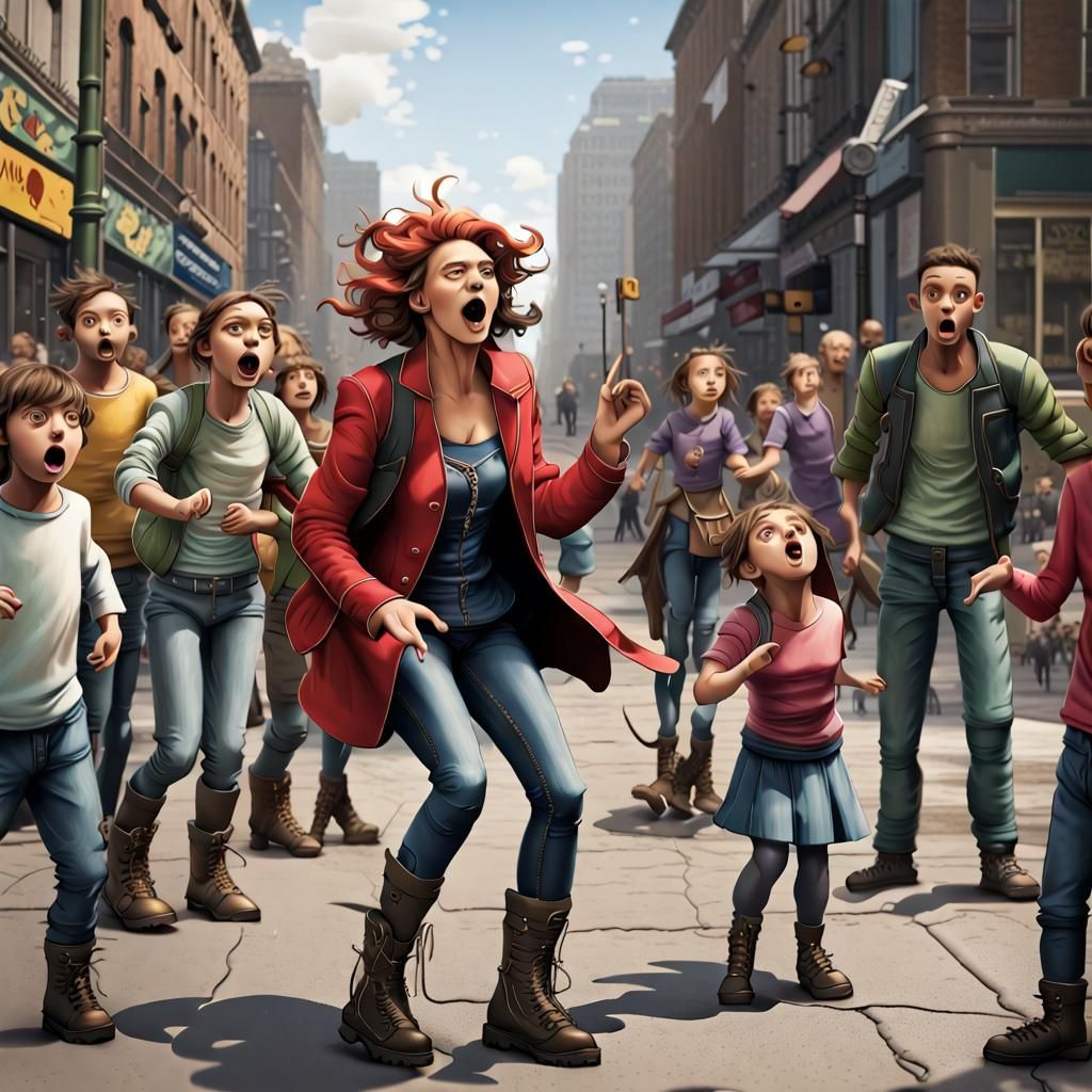 Whimsical Warning of Mischief: A Humorous Scene of Chaos